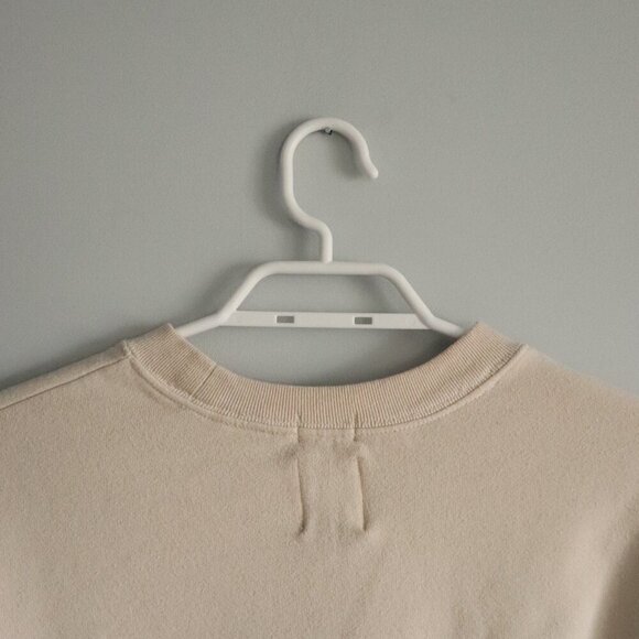 Gap Women's Sz L Beige Raglan Sleeve Crewneck Fleece Pullover Lounge Sweater - Picture 6 of 11